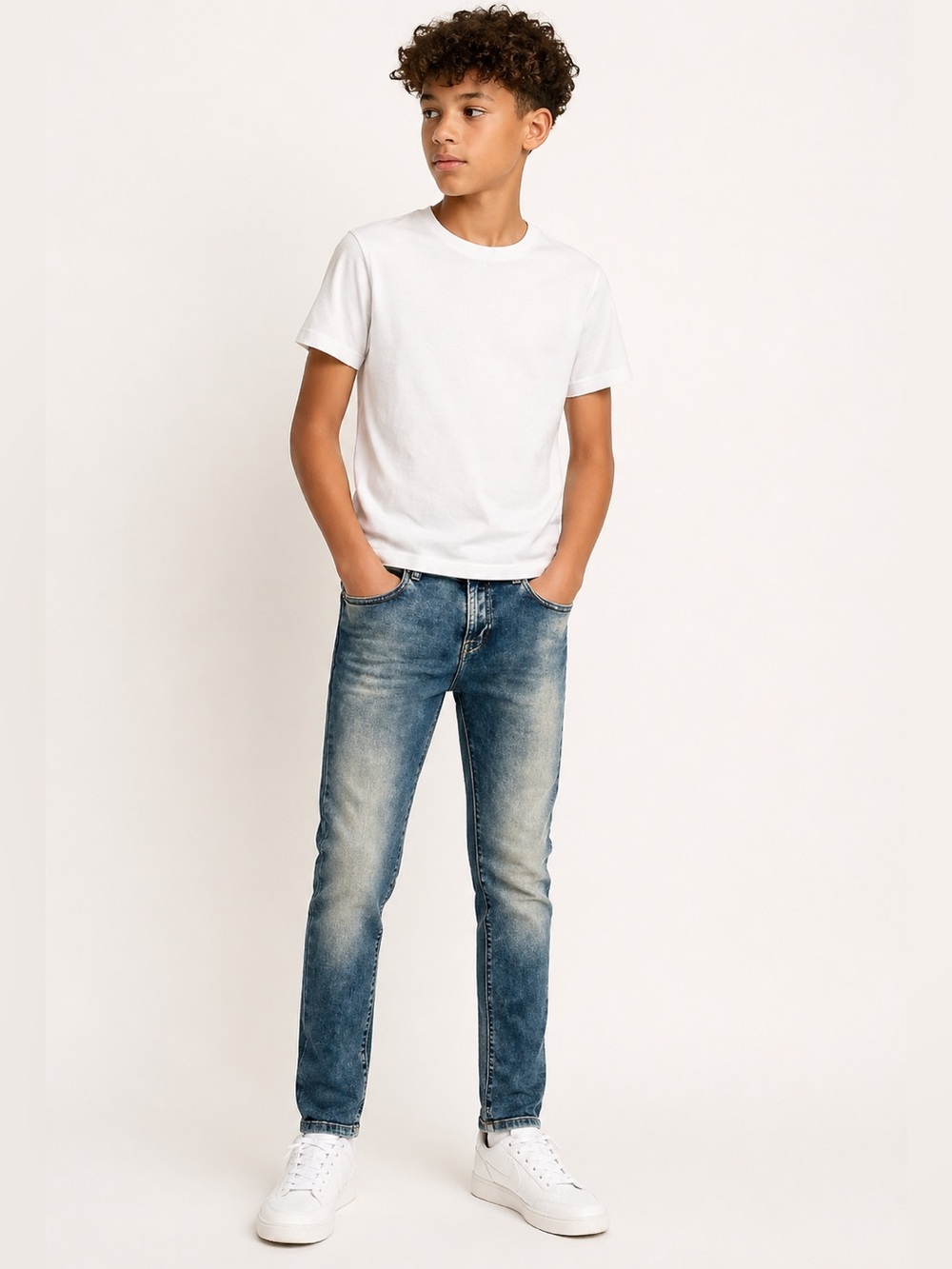 Trussardi Junior Boys Slim Fit Stretch Jeans Blue Wash Size 16